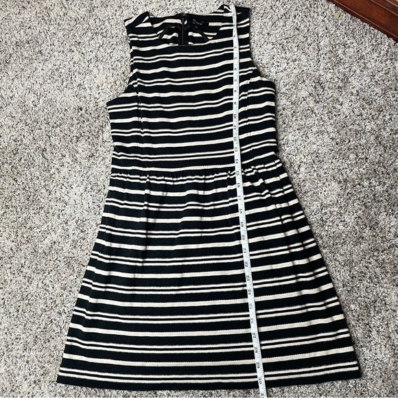 Madewell Afternoon Tea Textured Mini Dress in Black Cream Stripe Extra Small - Picture 11 of 11